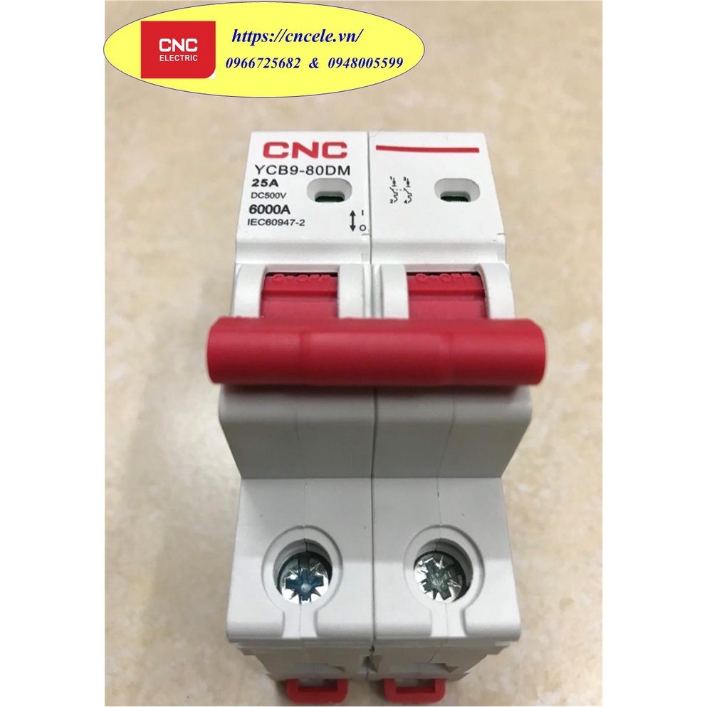 Aptomat một chiều DC loại MCB 2P - 25A; Hãng CNC, Mã YCB9-80DM