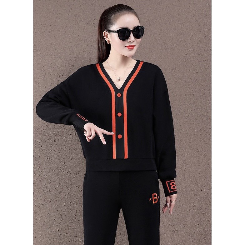 Bộ đồ thu đông nữ cao cấp - Bộ quần áo chất nỉ da cá đẹp giá mềm