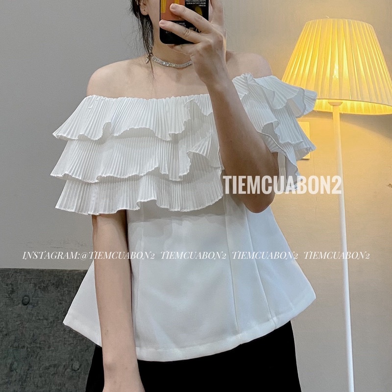 Áo trễ vai điệu bèo tầng