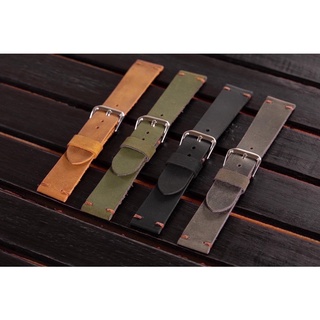 Dây Đồng hồ Da Bò Thật chốt lò xo Size 22mm/20mm/18mm Màu Đen/Nâu... Kiểu Dáng Đơn Giản Phù hợp Tất Cả Các Loại Đồng Hồ.
