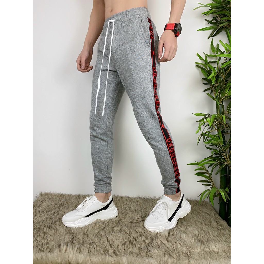 Quần Jogger phối sọc nam thun 3 màu Đen, Xám, Xanh lá, ống ôm chất vải cao cấp vải mềm mịn hợp dáng