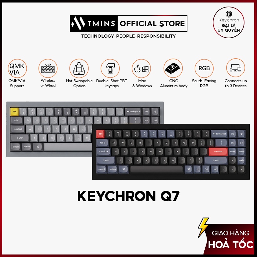 Bàn phím cơ keychron Q7 Bản Full - Hàng chính hãng