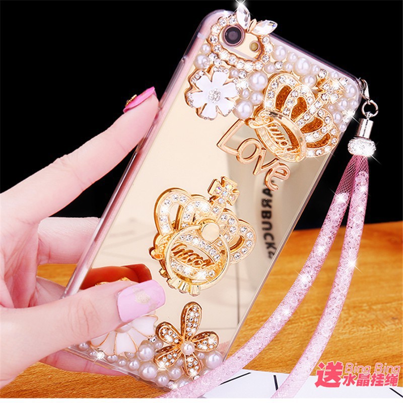 OPPO A9 A5 2020 F11 F9 Pro A7 A5 A3S R17 R15 R11 R11s Plus Pro A83 A79 A71 Mirror Crown Gems Case