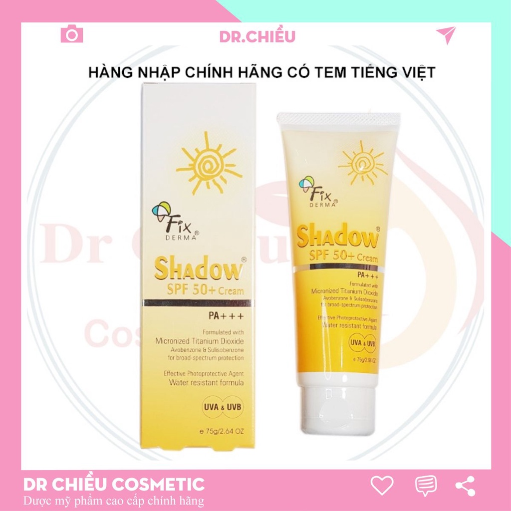 Kem Chống Nắng Shadow SPF 50+ (75g) - Gel Chống Nắng Shadow cho da mặt và toàn thân