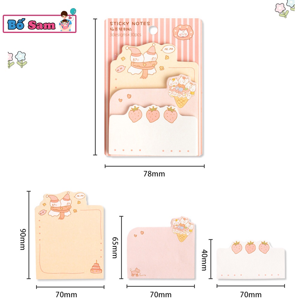 Giấy ghi chú ngộ nghĩnh mẫu mới đáng yêu phong cách Hàn Quốc cute Shop Bố Sam