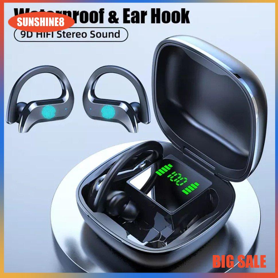 【SUN】Wireless Headset MD03 Ear Hook Digital Display Waterproof Sports Headset
