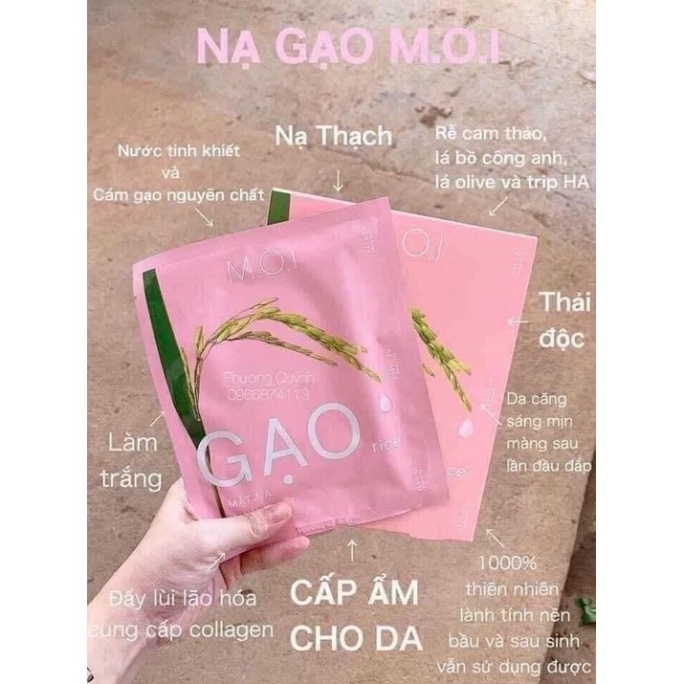 meomeo123 Mặt Nạ Gạo MOI Cosmetic với dưỡng chất tự nhiên, dưỡng da, thải độc, sáng da từng ngày (MI