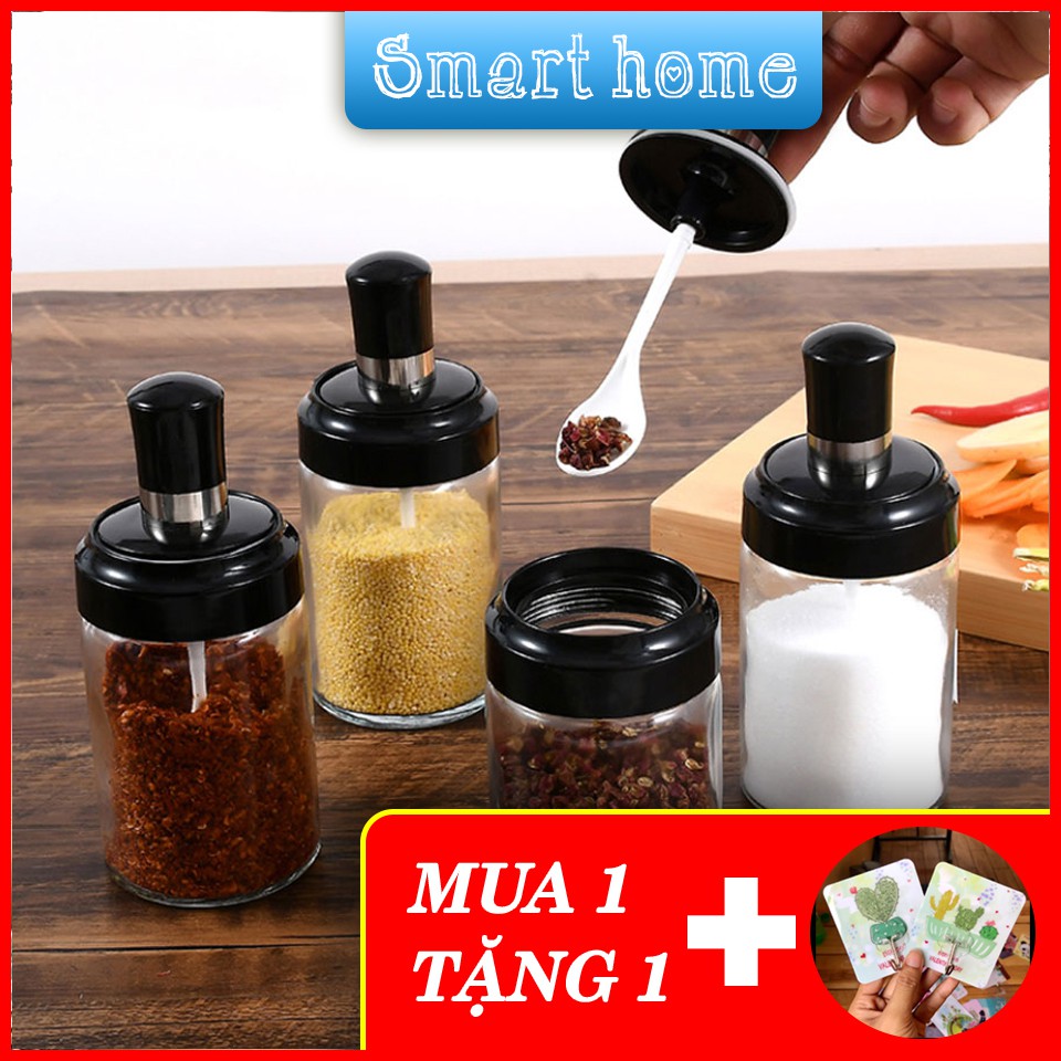 Lọ đựng gia vị kèm thìa - Hũ đựng gia vị mẫu mới cực tiện lợi