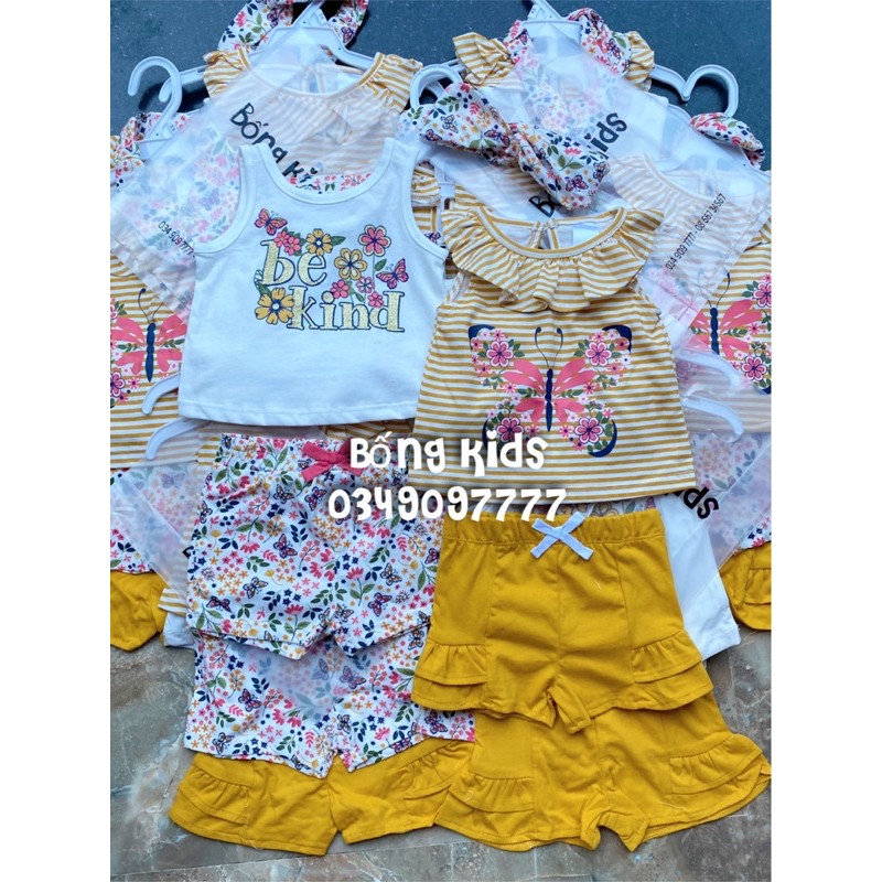 Set 2 Bộ Bé Gái Be Kind Hoa Buom Vàng