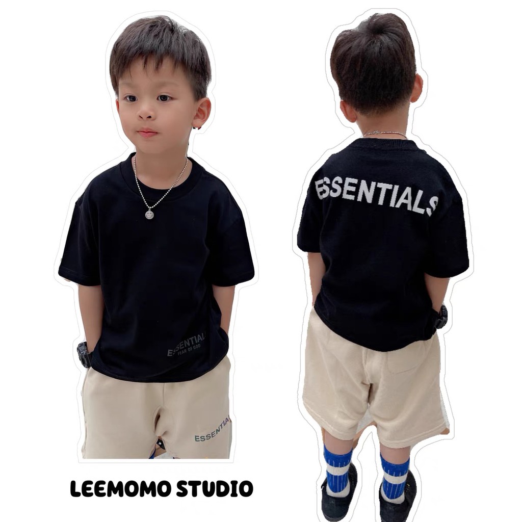 Áo thun tay lỡ unisex Essentials phản quang cho bé ,Samyy_vn