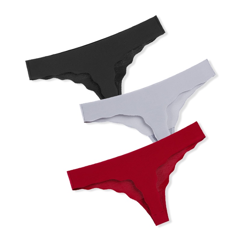 Set 3 quần lót lưng thấp không đường may siêu mỏng mềm mại cho nữ