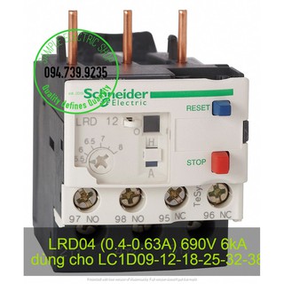 LRD04 - Relay nhiệt Schneider LRD04 (0.4-0.63A) -  Rơ le Nhiệt 0.40-0.63A