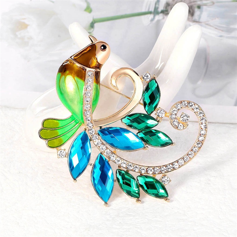 Ghim Cài Áo Hình Chim Phượng Hoàng Đính Ngọc Trai Nhân Tạo Thời Trang