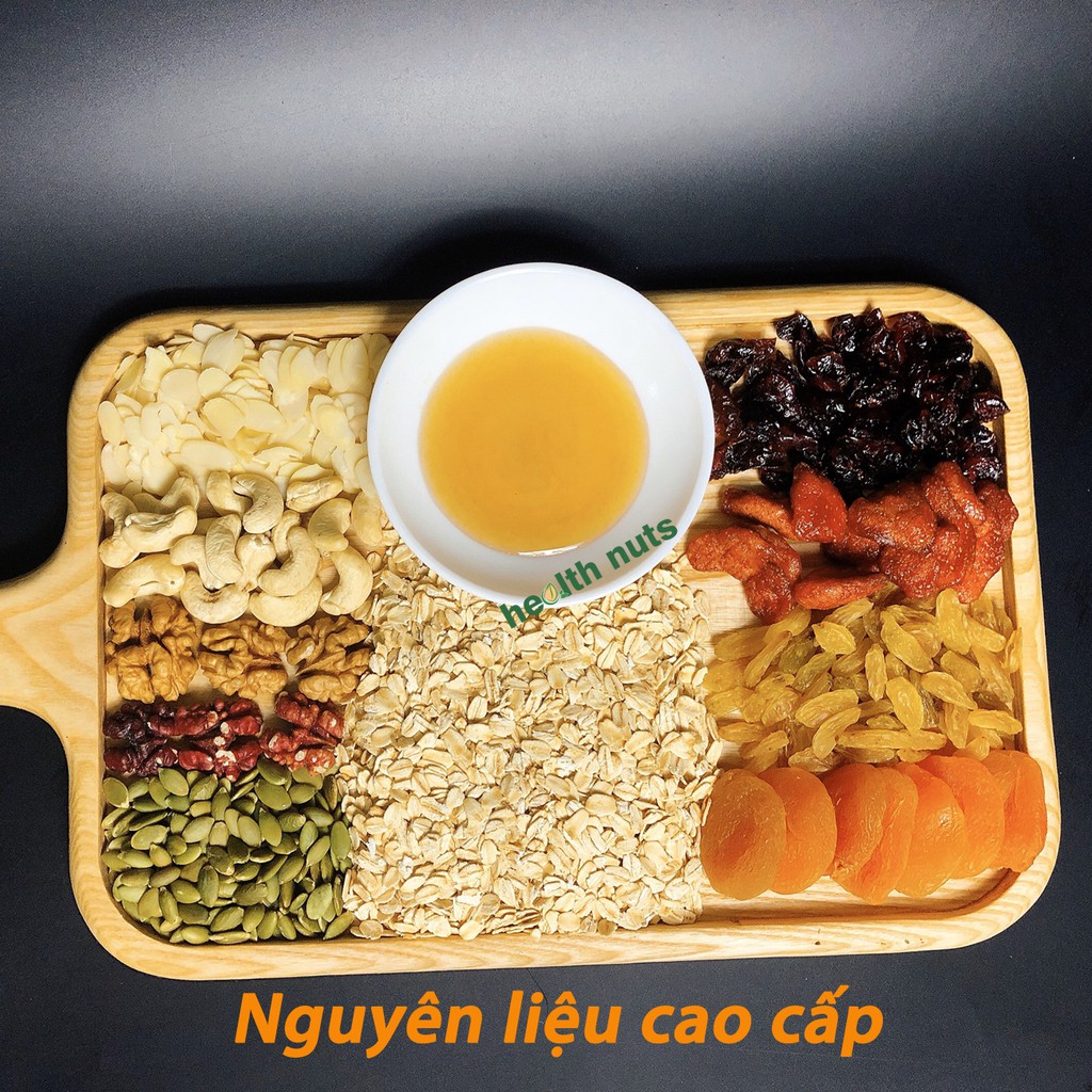 Granola 8 hạt, thêm dâu tây, óc chó đỏ