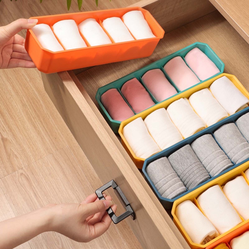 Hộp Nhựa PP Chia 5 Ngăn Đựng Đồ Lót / Vớ Đa Năng Tiện Dụng