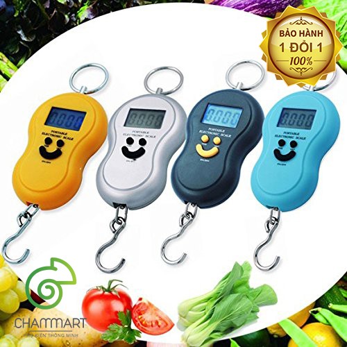 Cân điện tử cầm tay 50kg di động thời trang sáng tạo cân hành lý đi chợ màu ngẫu nhiên Chammart