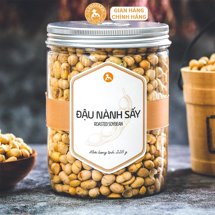 Đậu nành sấy L'angfarm, 225g, hũ, mẫu nắp nhôm