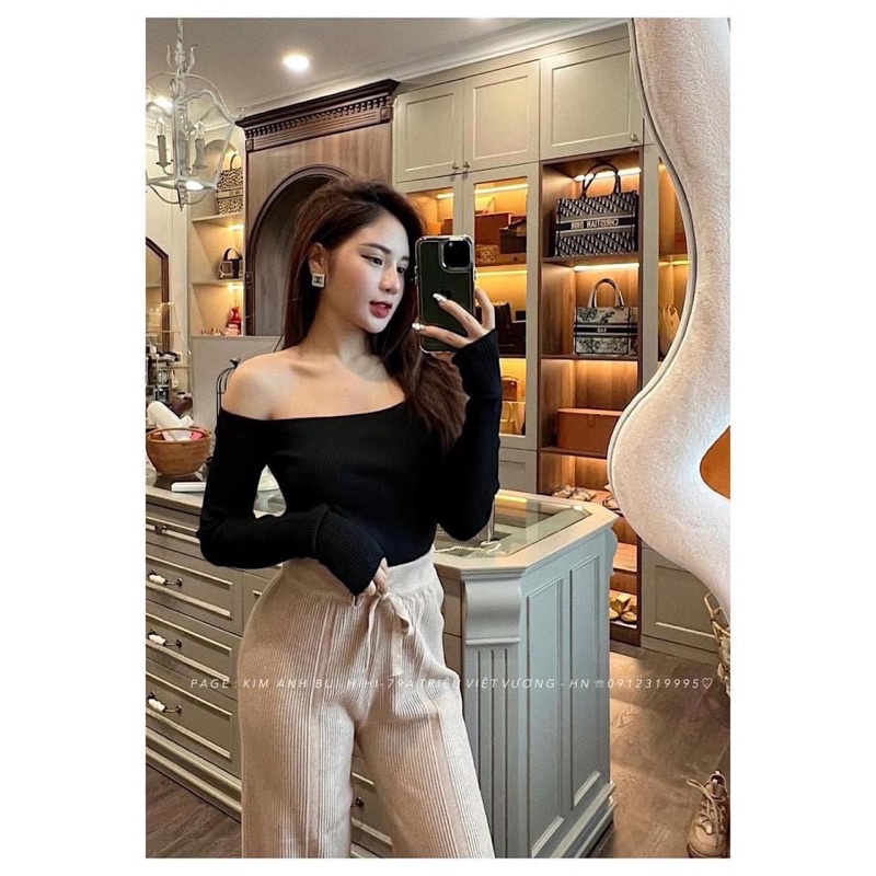 Áo len tăm trễ vai