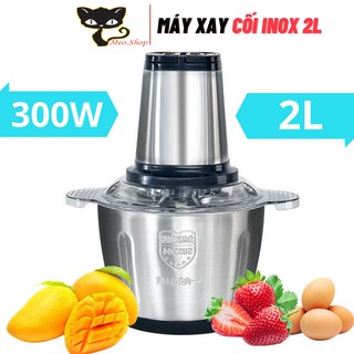 Máy Xay Thịt Cối Inox 4 Lưỡi Đa Năng, Máy Xay Cầm Tay Đa Năng 2 Lít Công Suất Lớn 250W-300W,Bảo Hành 6 Tháng