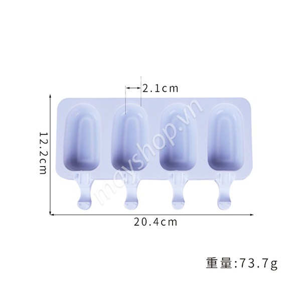 Khuôn kem silicone 4 que trơn/ KK10