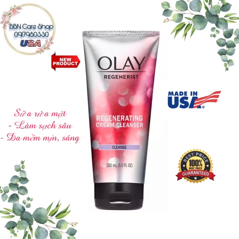 Sữa rửa mặt chống lão hóa Olay Regenerist Cleanser dạng tuýp 150ml [Hàng Mỹ]