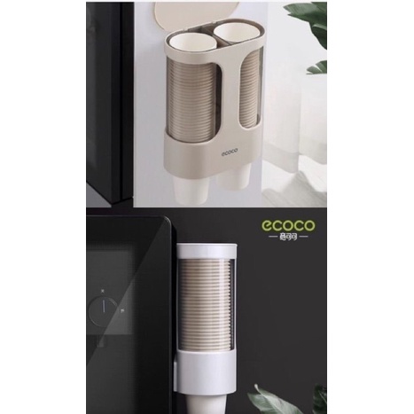 Giá đựng cốc giấy tự động Ecoco có nắp đậy, Hộp đựng cốc giấy, giá nhả cốc giấy Ecoco
