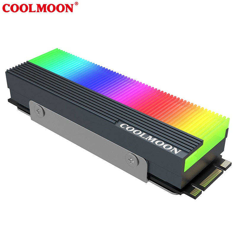 Tản nhiệt SSD M2 2280 kèm LED ARGB Coolmoon Sync mainboard hoặc Coolmoon hub