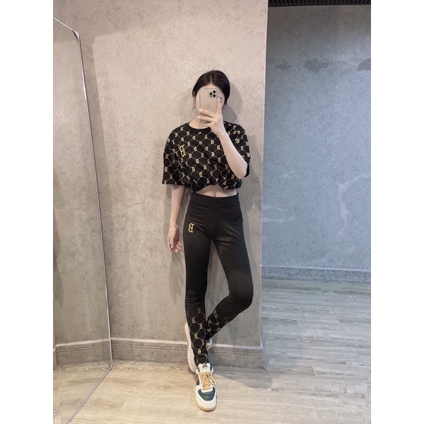 Quần MLB legging ngố Logo B full tag