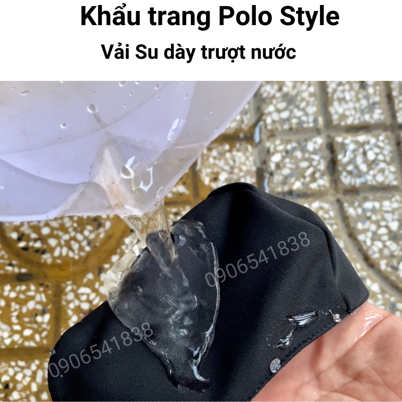 Khẩu trang 2 Van thở Polo Style, 2 lớp vải Su trượt nước, quay đeo dây rút tiện lợi, không đau tai | BigBuy360 - bigbuy360.vn