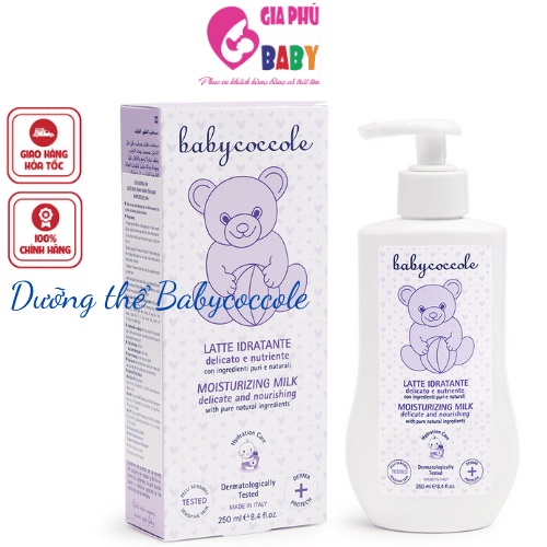 Sữa dưỡng thể cho bé Babycoccole 0M+ dưỡng da trẻ em & em bé từ sơ sinh chiết xuất hạnh nhân 250ml