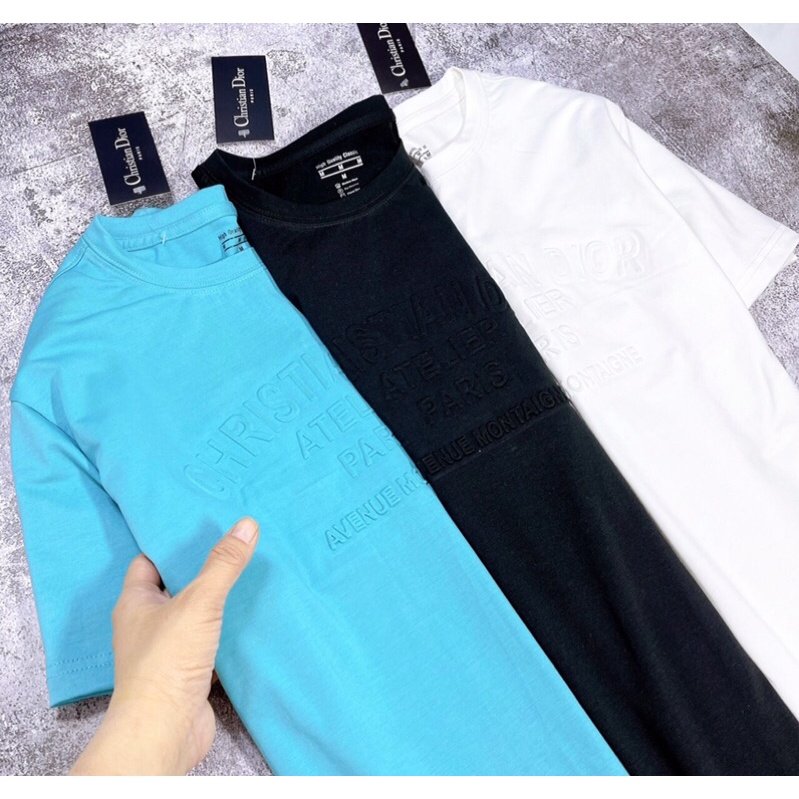 Áo thun nam cổ tròn dập nổi cao cấp vải cotton dày dặn AXK179