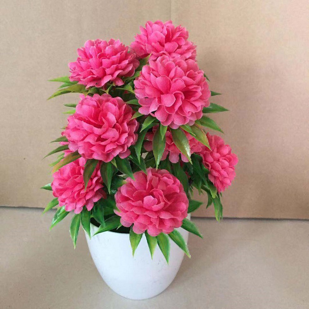 1 Chậu Hoa Cúc Bonsai Nhân Tạo Trang Trí Nội Thất