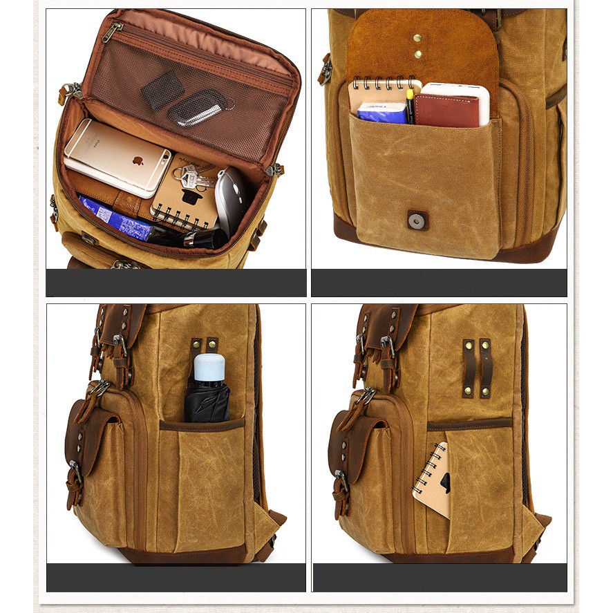 Balo máy ảnh canvas cao cấp canvas Batik BK86