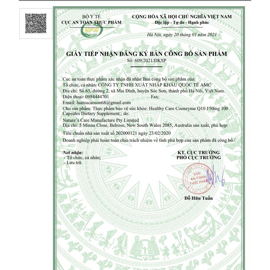 Viên Uống Bổ Tim Healthy Care Coenzyme Q10 150Mg, 100 viên