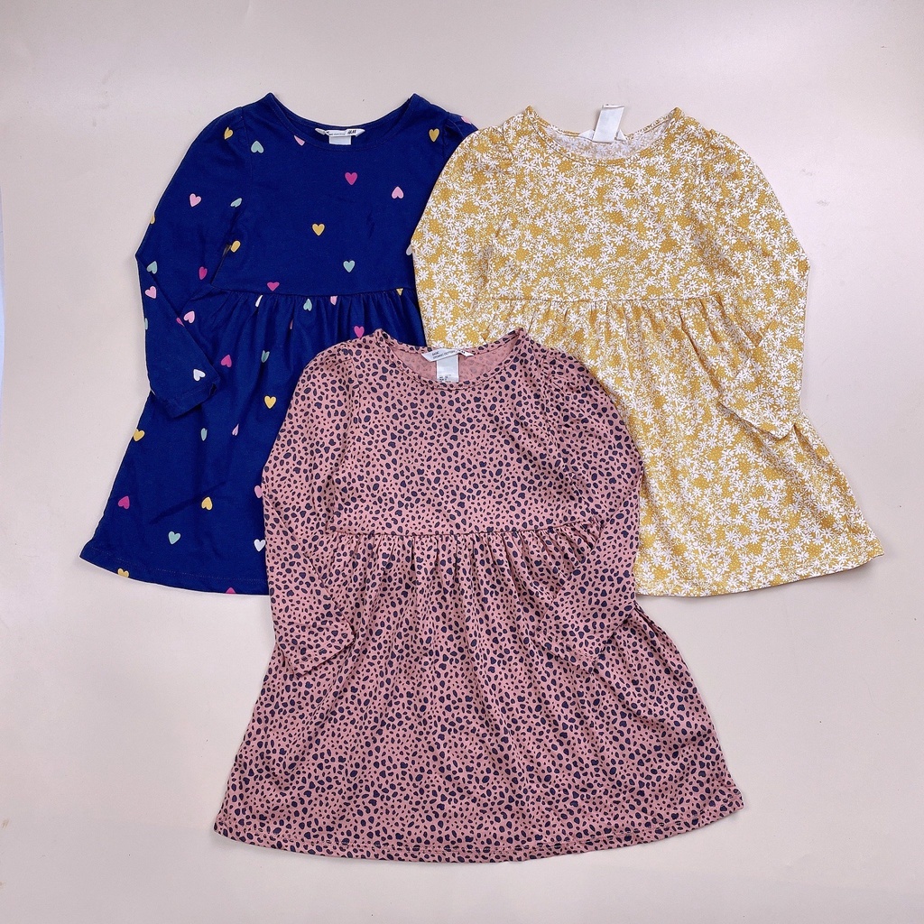 Váy cotton HM dài tay 3 hình BG 2 - 10y
