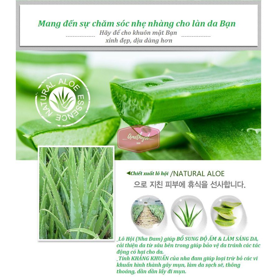 COMBO 20 Miếng Mặt Nạ Nha Đam Dưỡng Ẩm, Kiểm Soát Lỗ Chân Lông Images Beauty Aloe Vera Gel Oil Mask