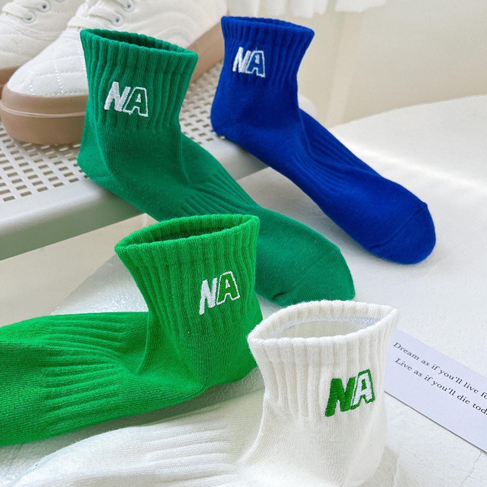 NICKOLAS Vớ Cotton Cổ Ngắn Thoáng Khí In Chữ Phong Cách Đường Phố Thời Trang Cho Nữ