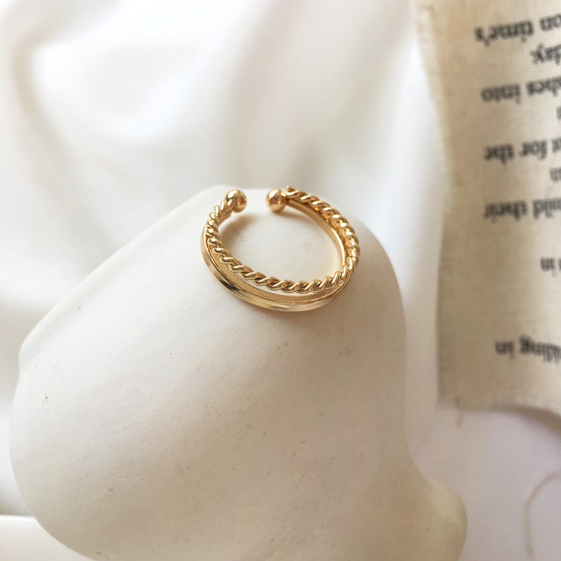 Nhẫn đôi thiết kế đơn giản phong cách Hàn Quốc