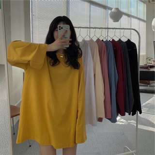 Áo Thun Nữ Tay Dài Dáng Rộng Phong Cách Hàn Quốc