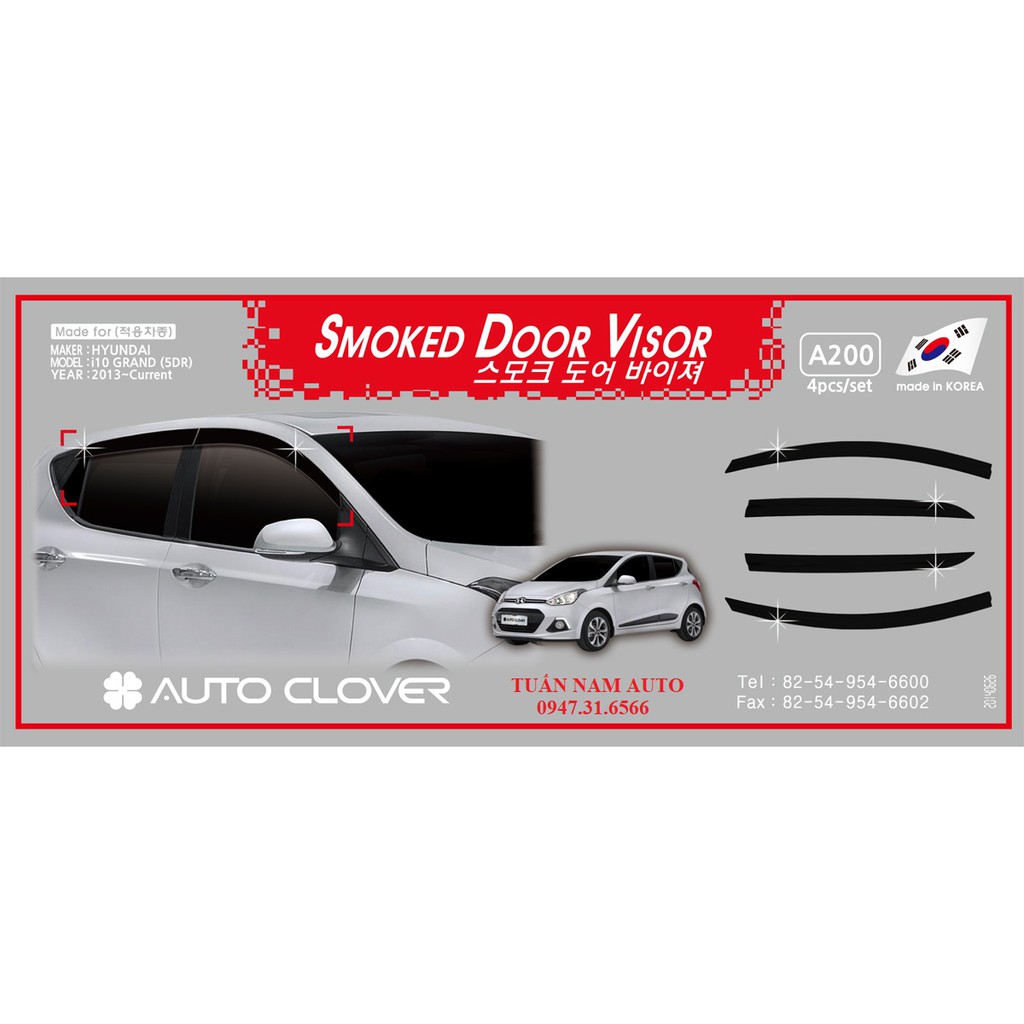 VÈ MƯA KOREA NHỰA ĐEN I10 HATCHBACK 5 CỬA 2014 - 2021