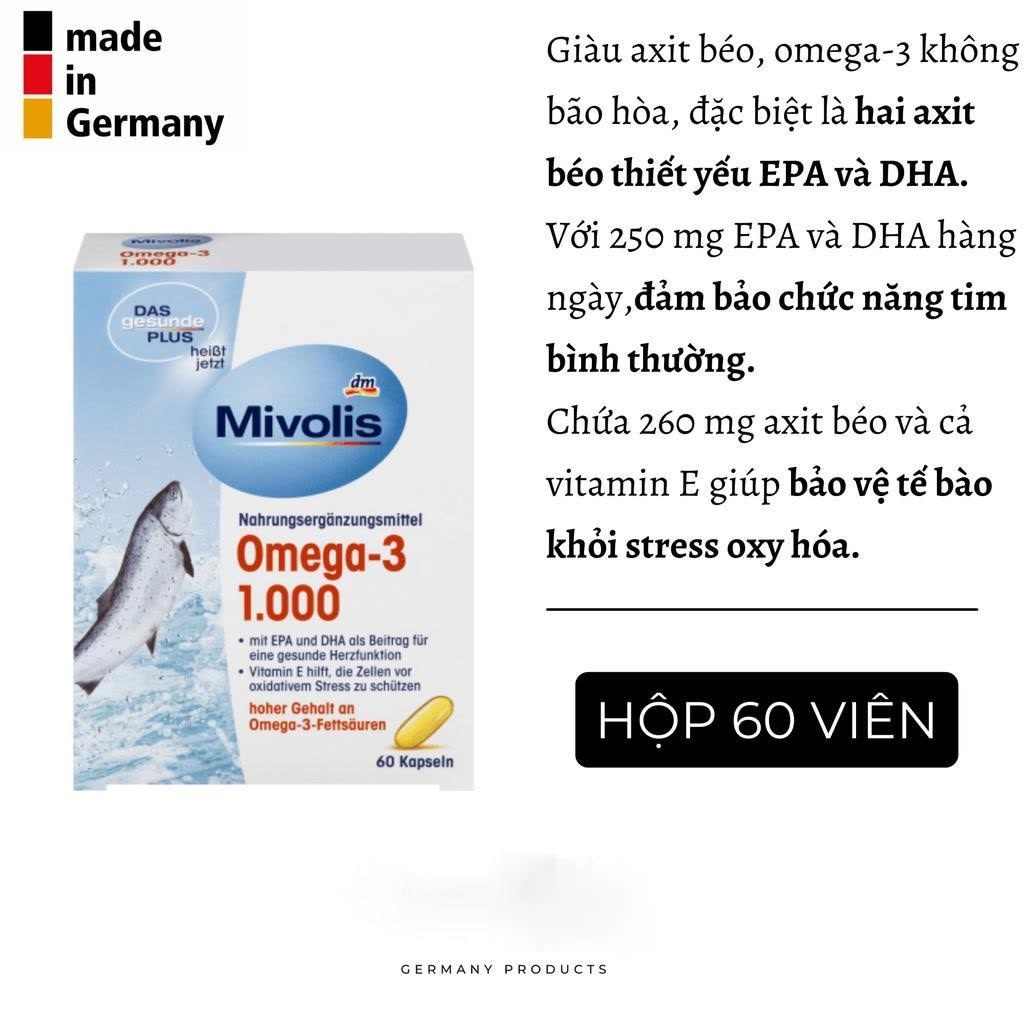 Dầu cá Omega 3 Mivolis - nội địa Đức - 60 viên