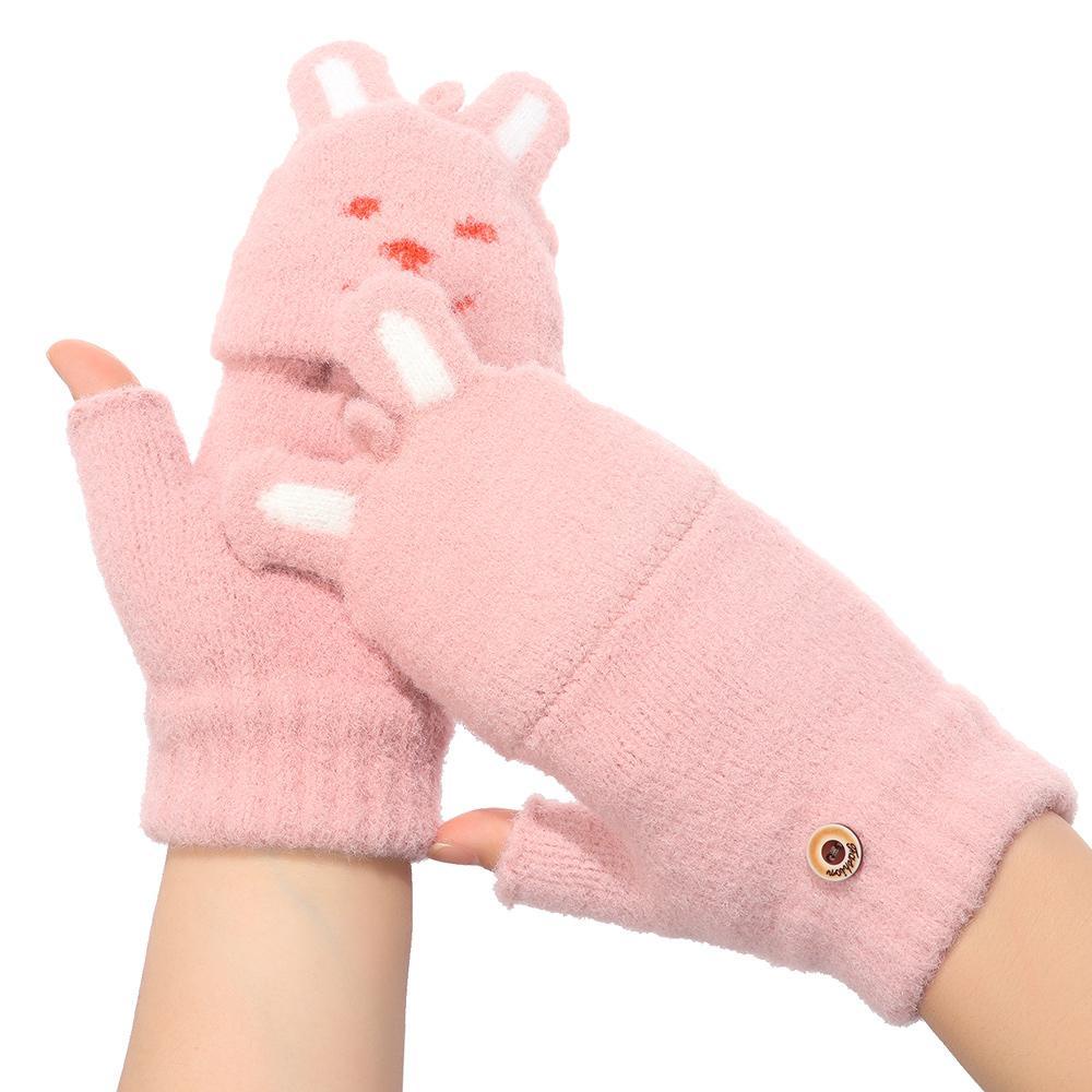 Găng Tay Dệt Kim Mềm Mại Giữ Ấm Ngón Tay Cho Nam Nữ