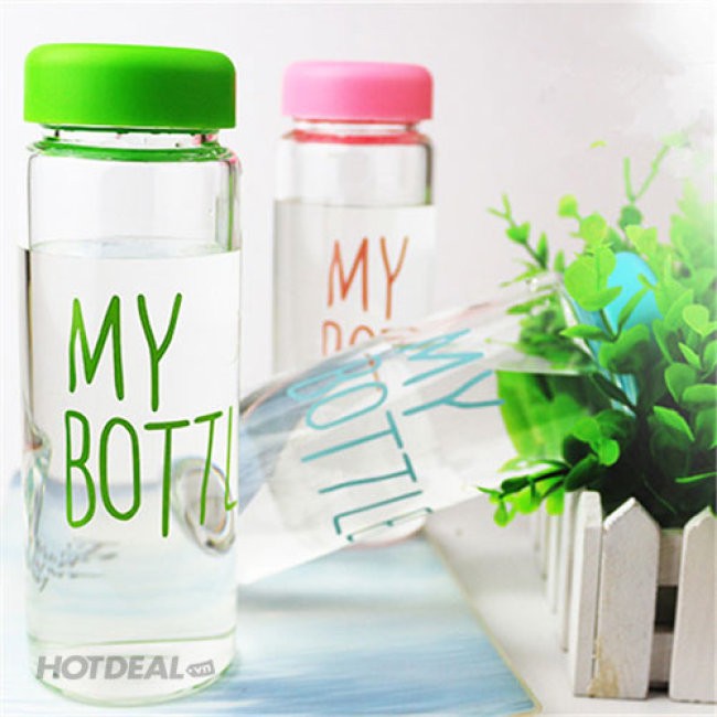 Bình nước my bottle 500ml kute nhiều màu (thủy tinh)