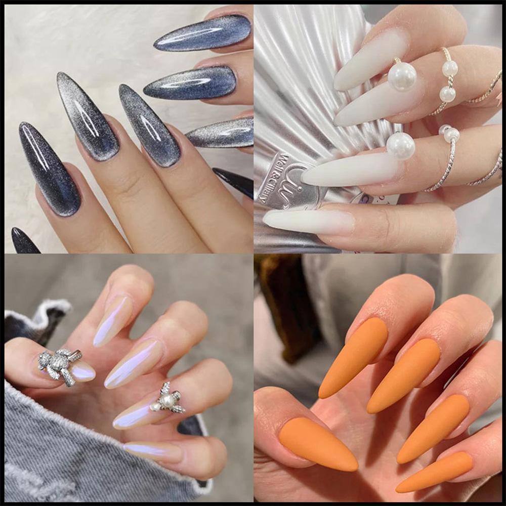 Bộ 100 Móng Tay Giả Trong Suốt Dùng Để Nối Dài Móng