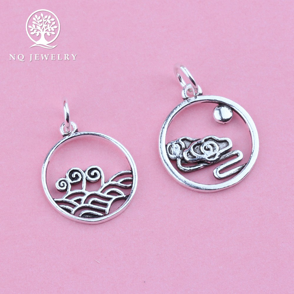 Charm bạc phụ kiện treo hình đám mây, sóng biển - NQ Jewelry