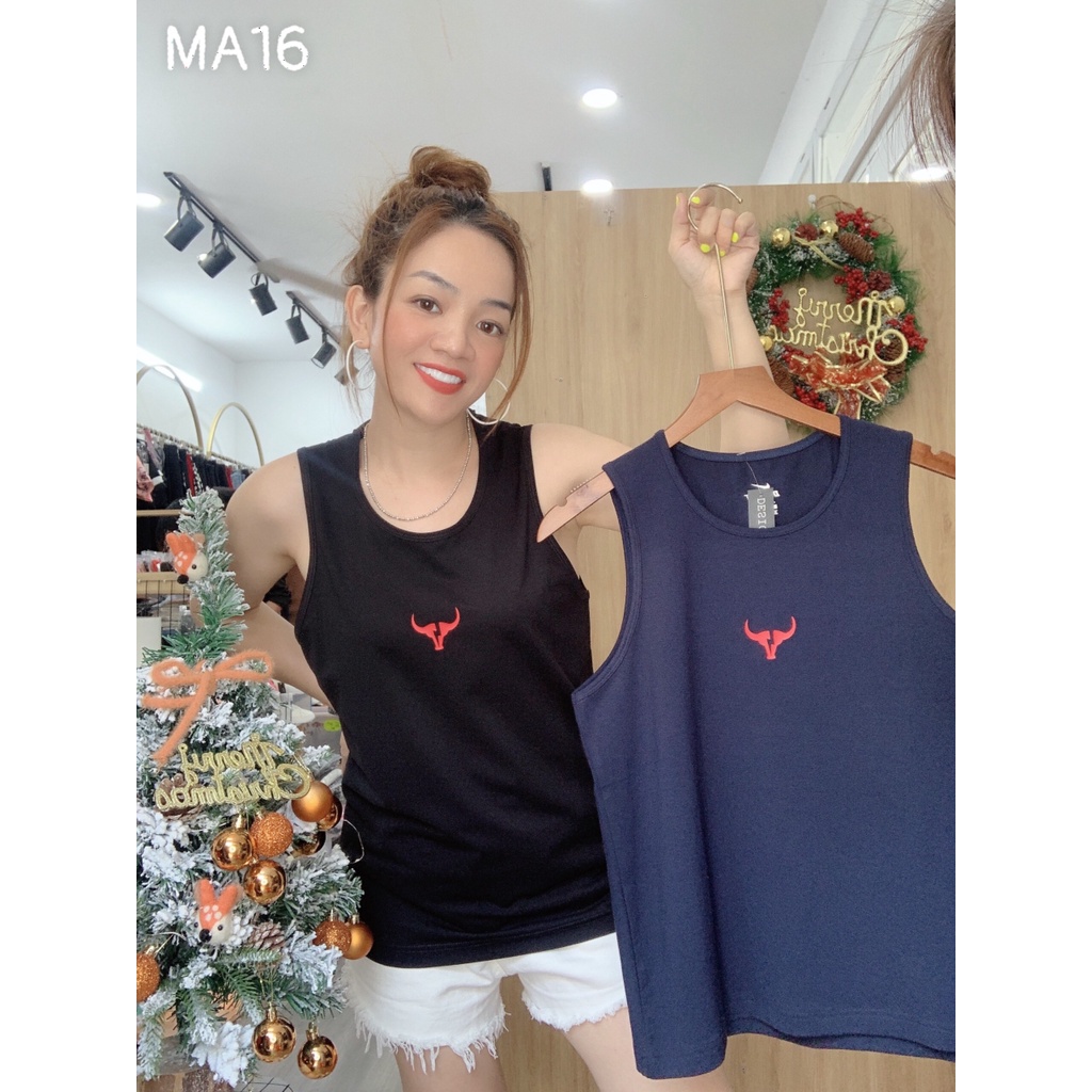 SALE Áo ba lỗ UNisex Áo ba lỗ Logo Trâu đỏ MA16