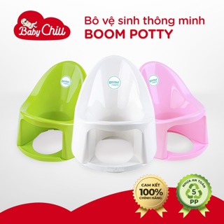 Bô vệ sinh trẻ em Boom Potty cho bé từ 7 tháng đến 4 tuổi Có lỗ mở phía trước dễ rửa Đế khớp chắc chắn với bệ toilet