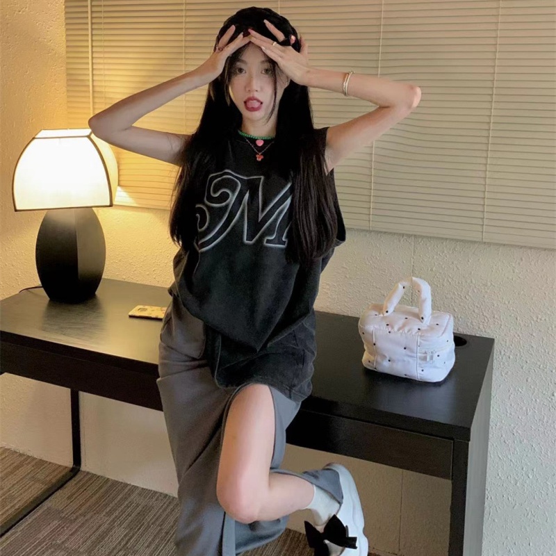 Áo Thun Sát Nách Dáng Rộng Thời Trang Hip Hop Cá Tính Cho Nữ