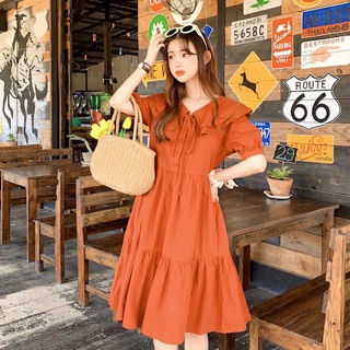 Đầm babydoll, váy suông cổ viền ren 2 màu