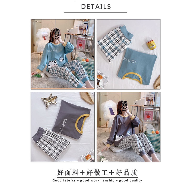 Bộ Mặc Nhà🎉 FREESHIP🎉Bộ Ngủ Nữ Chất Thun Cotton Tay Dài Thu Đông Họa Tiết Dễ Thương Thời Trang Cao Cấp